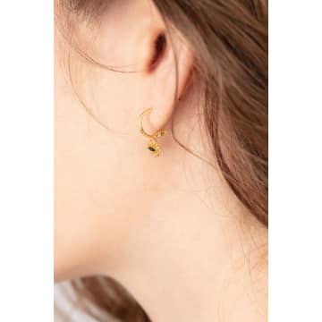 Amanda Coleman Marquise Flower Hoop Earrings In Gold