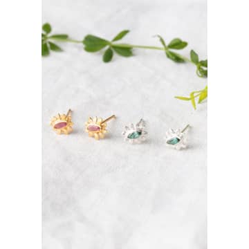 Amanda Coleman Marquise Flower Stud Earrings In Metallic
