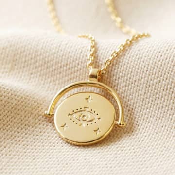 Lisa Angel Spinning Disc Eye Necklace In Gold