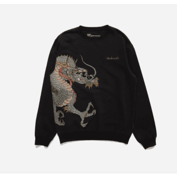 Maharishi Dragon & Tigers Embroidered Sweatshirt In Black