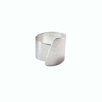 Hakel Silver Adjustable Overlay Ring In Metallic