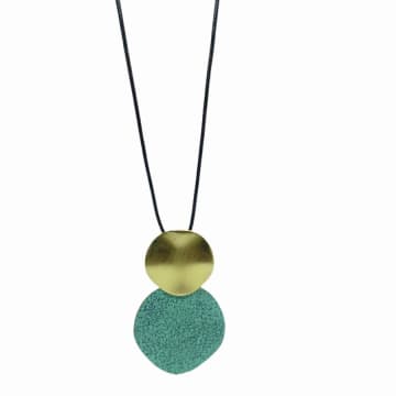 Hakel Gold-turquoise Pendant Bathed In Gold