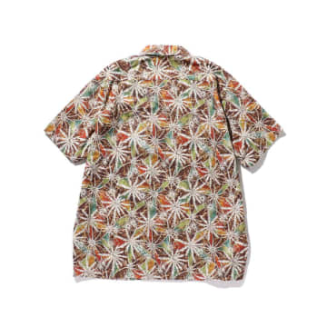 Beams Open Collar Short Sleeve “kyoto Pattern” Print Water Crest Pattern Shirt