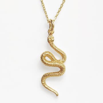 Wild Palace Jewellery Snake Necklace Gold Plated Or Silver In Metallic