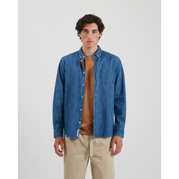 Minimum Woodlee Long Sleeved Shirt Light Blue