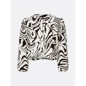 Fabienne Chapot Creme Brulee Quinta Jacket With Black Jazzy Zebra Print