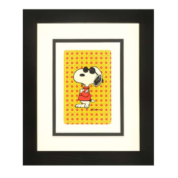 Vintage Playing Cards Joe Cool Snoopy Framed