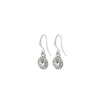 Pilgrim Clementine Crystal Earrings In Silver In Metallic