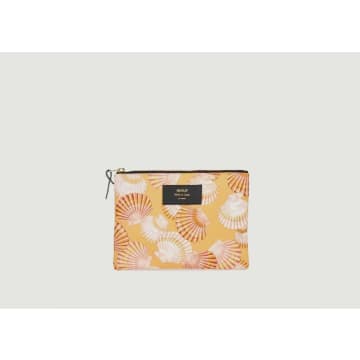 Wouf Large Clutch Bag With Shells Coral In Pink