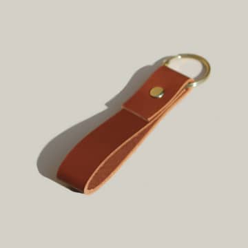 A Weathered Penny Recycled Leather Keyring | Tan In Neutrals