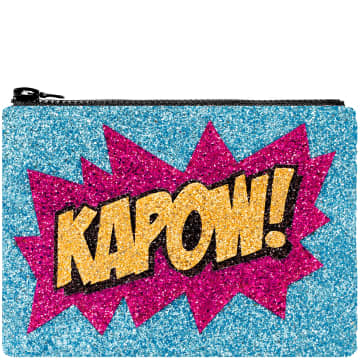 I Know The Queen 'kapow' Glitter Clutch Bag