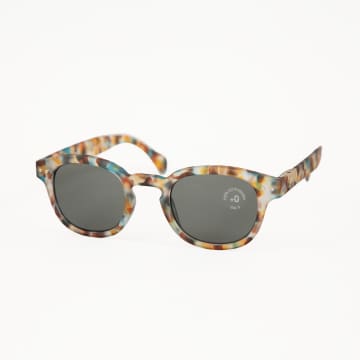 Izipizi #c The Retro Square Style Sunglasses In Blue Tortoise