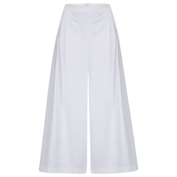 Vince Pleated Culotte In White In Nocolor
