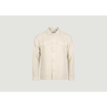 Knowledge Cotton Apparel Organic Linen Overshirt With Pockets