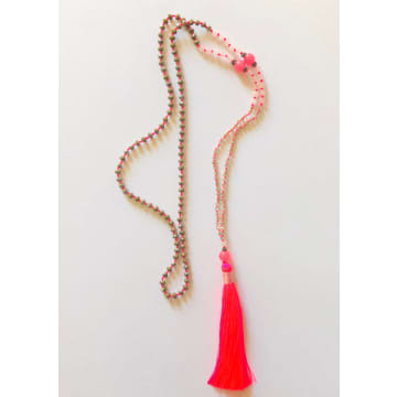 Tribe & Fable Funfair Pink Tassel Necklace