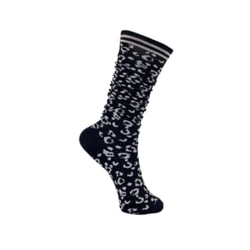 Black Colour Black Leopard Socks