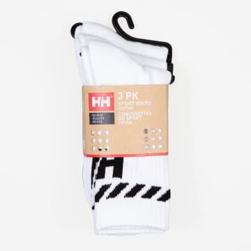 Helly Hansen White 3 Pack Cotton Sport Socks