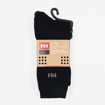Helly Hansen Black Everyday Cotton Sport 3-pack Socks