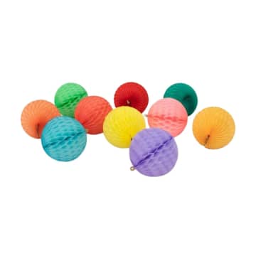 Paper Dreams Honeycomb Paper Balls 8cm Diameter Pastel Rainbow Pack Of 10