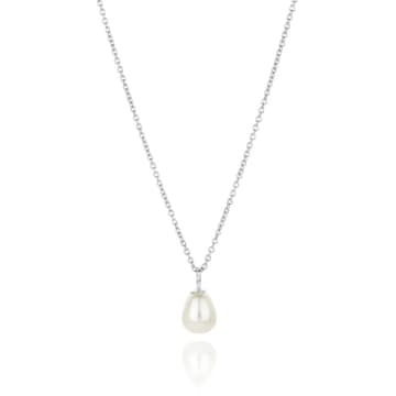 Claudia Bradby Favourite Pearl Drop Necklace Silver In Metallic