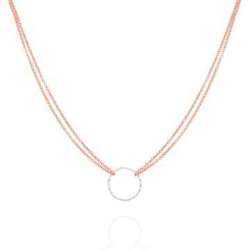 Épanoui Halo Necklace, Rose Gold & Silver In Rose Gold/silver
