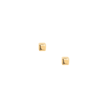 Épanoui Mini Cube Studs In Metallic