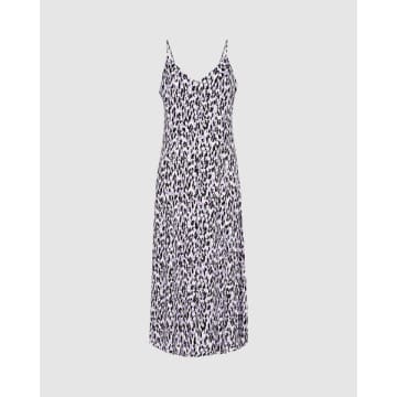 Anorak Minimum Kaiana Maxi Strappy Dress Lilac White Black Abstract Print