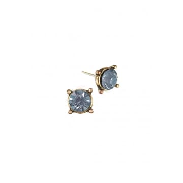 Hot Tomato Classic Claw Crystal Studs In Light Sapphire