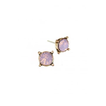 Hot Tomato Classic Claw Crystal Studs In Opal Rose