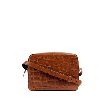 O My Bag Sue Cognac Brown Croco Classic Leather Bag