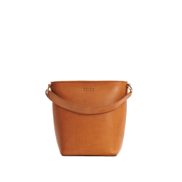 O My Bag Bobbi Cognac Brown Midi Classic Leather Bucket Bag