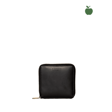 O My Bag Sonny Black Square Apple Leather Wallet