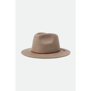 Brixton Wesley Heather Natural Fedora Hat In Taupe