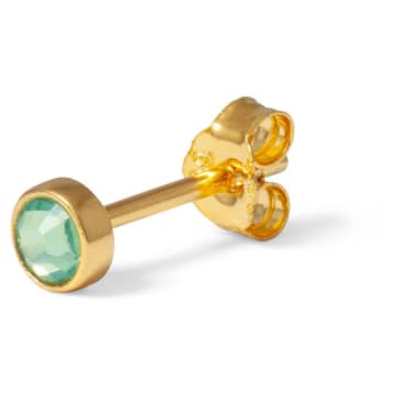 Lulu Copenhagen Light Green Bling Crystal Gold Plated Ear Stud