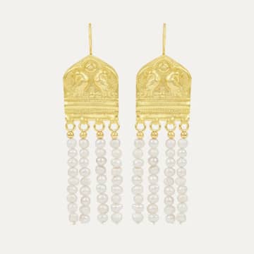 Ottoman Hands Maia Beaded Pearl Drop Earrings