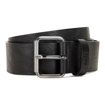 Hugo Boss Serge Gs Leather Belt In Black