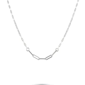 One & Eight 2263 Silver Paperclip Chain Necklace Short In Metallic