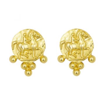 Ashiana Golden Horseman Stud Earrings