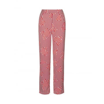 Anonyme Puzzle Stripe Wide Leg Trousers In Red