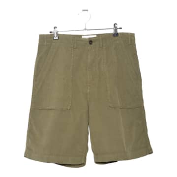 Universal Works Fatigue Short Summer Cord Bright Olive P26021 In Green