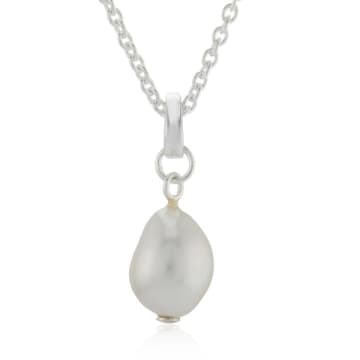 Collardmanson Wdts Pearl Pendant Necklace In Metallic