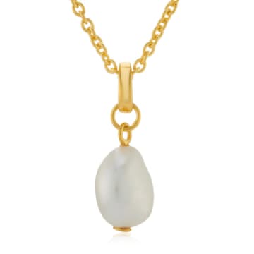 Collardmanson Wdts Pearl Pendant Necklace In Gold
