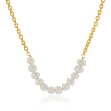 Collardmanson Wdts Multi Pearl Necklace In Gold