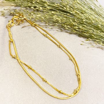 Tuskcollection Yb-112/30 Gold Double Chain Bracelet
