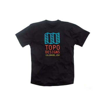 Topo Designs Original Logo T-shirt In Black