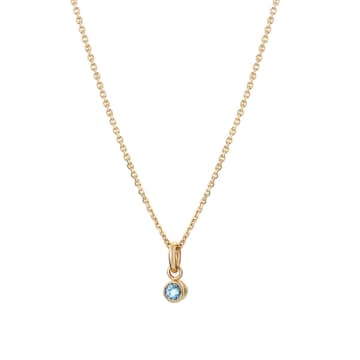 Renné Jewellery 9 Carat Gold Fine Trace Chain & Blue Topaz Tiny Sweetie
