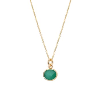 Renné Jewellery 9 Carat Gold Fine Trace Chain & Chrysoprase Sweetie