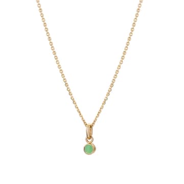 Renné Jewellery 9 Carat Gold Fine Trace Chain & Chrysoprase Tiny Sweetie