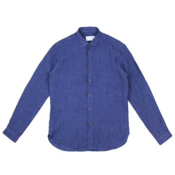 Merchant Menswear Mercante Linen Shirt Rimini Blue