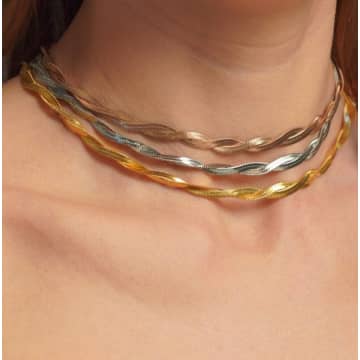 Manufacturedculture Twisted Snake Chain Necklace In Gold